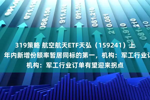 319策略 航空航天ETF天弘（159241）上市以来涨超16%，年内新增份额率暂居同标的第一，机构：军工行业订单有望迎来拐点