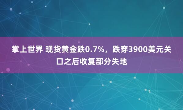掌上世界 现货黄金跌0.7%，跌穿3900美元关口之后收复部分失地